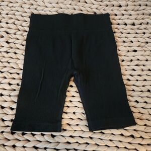 Black Ribbed Shorts Biker Shorts